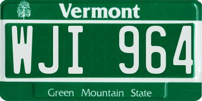 VT license plate WJI964