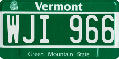 VT license plate WJI966