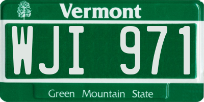 VT license plate WJI971