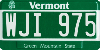 VT license plate WJI975