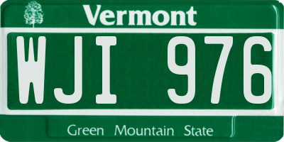 VT license plate WJI976