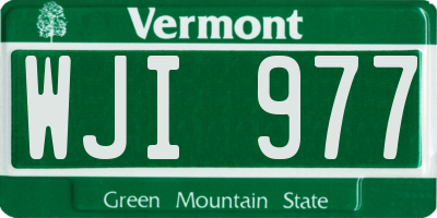 VT license plate WJI977