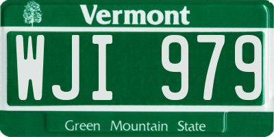 VT license plate WJI979
