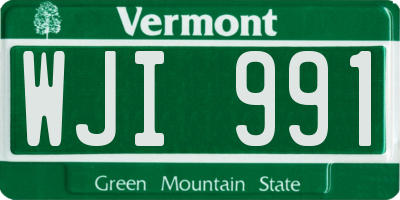 VT license plate WJI991