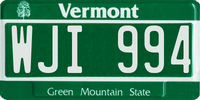 VT license plate WJI994