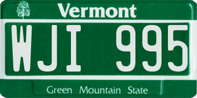 VT license plate WJI995
