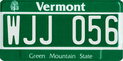 VT license plate WJJ056
