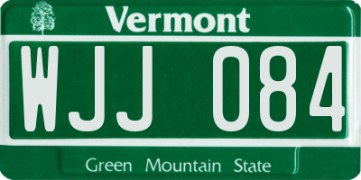 VT license plate WJJ084