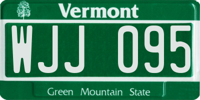VT license plate WJJ095