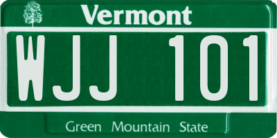 VT license plate WJJ101