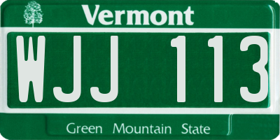 VT license plate WJJ113