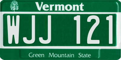 VT license plate WJJ121