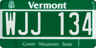 VT license plate WJJ134