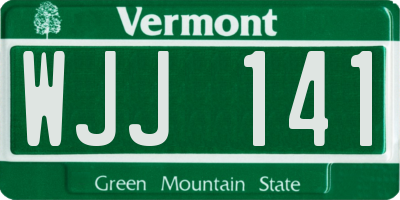 VT license plate WJJ141