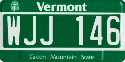 VT license plate WJJ146