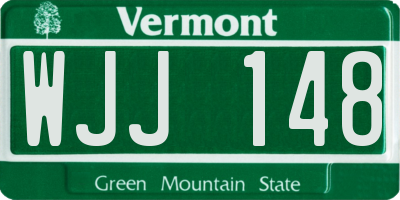 VT license plate WJJ148