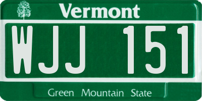 VT license plate WJJ151