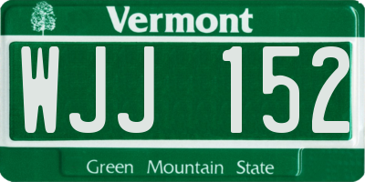 VT license plate WJJ152