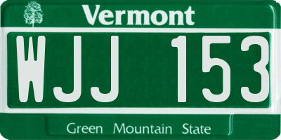 VT license plate WJJ153
