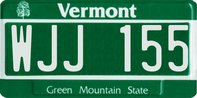 VT license plate WJJ155