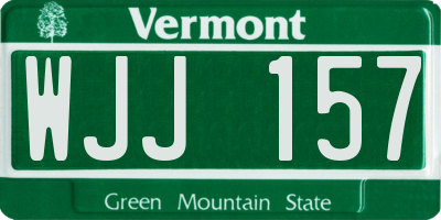 VT license plate WJJ157