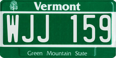 VT license plate WJJ159