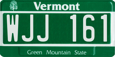 VT license plate WJJ161