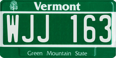 VT license plate WJJ163