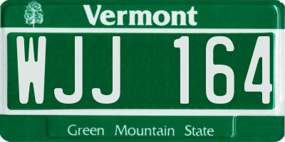 VT license plate WJJ164