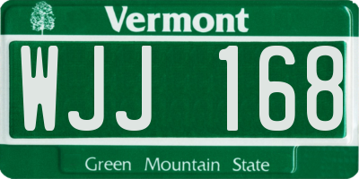 VT license plate WJJ168
