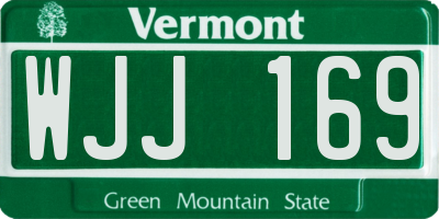 VT license plate WJJ169
