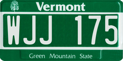 VT license plate WJJ175