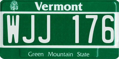 VT license plate WJJ176