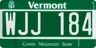 VT license plate WJJ184