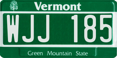 VT license plate WJJ185