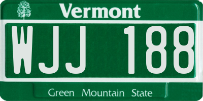 VT license plate WJJ188