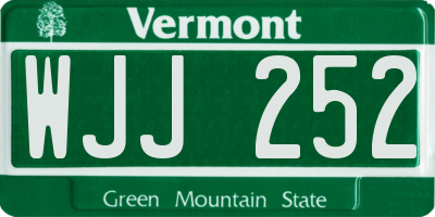 VT license plate WJJ252