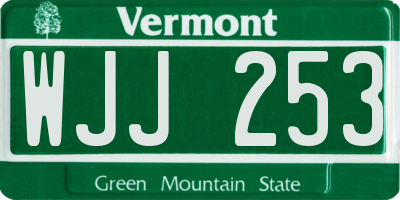VT license plate WJJ253