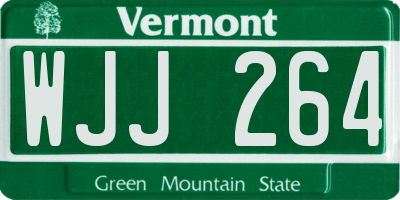 VT license plate WJJ264