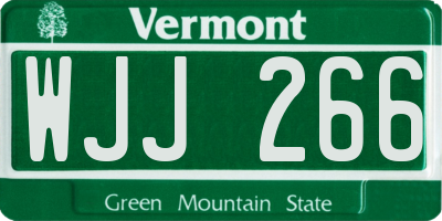 VT license plate WJJ266