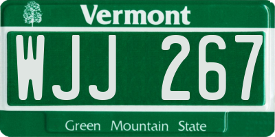 VT license plate WJJ267
