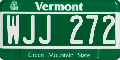 VT license plate WJJ272