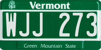 VT license plate WJJ273