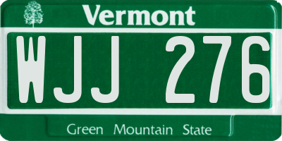 VT license plate WJJ276