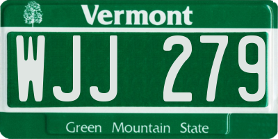 VT license plate WJJ279