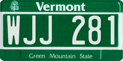 VT license plate WJJ281