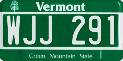 VT license plate WJJ291