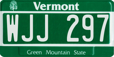 VT license plate WJJ297