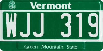 VT license plate WJJ319