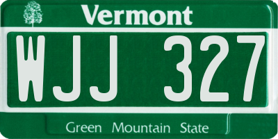 VT license plate WJJ327